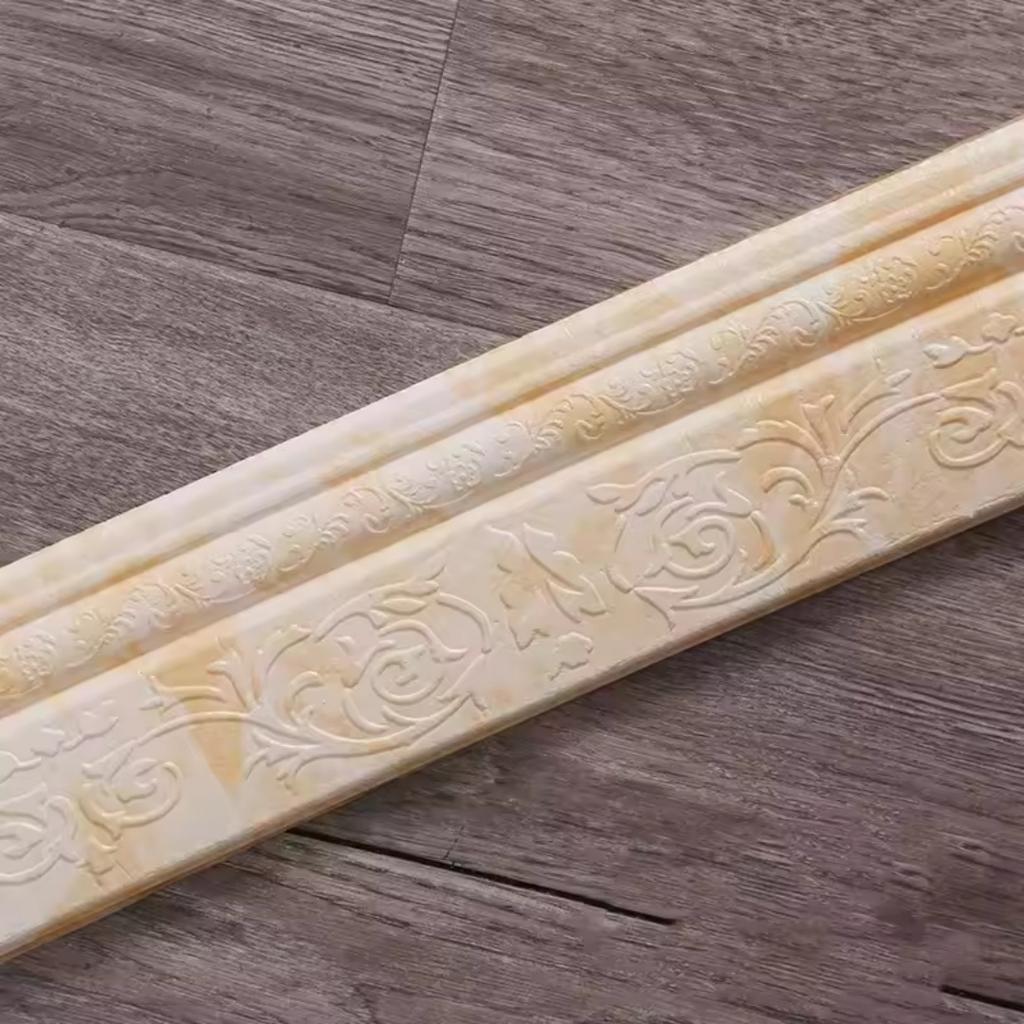 1pc Self-Adhesive Foam Wall Skirting Border Strips Waterproof Moisture-Proof Decorative Waistline Edge Trim For Home Improvement