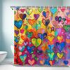 Valentine's Day Shower Curtain - Colorful Heart Pattern, Vibrant Polyester, Perfect for Valentine’s & Mother’s Day Gifts