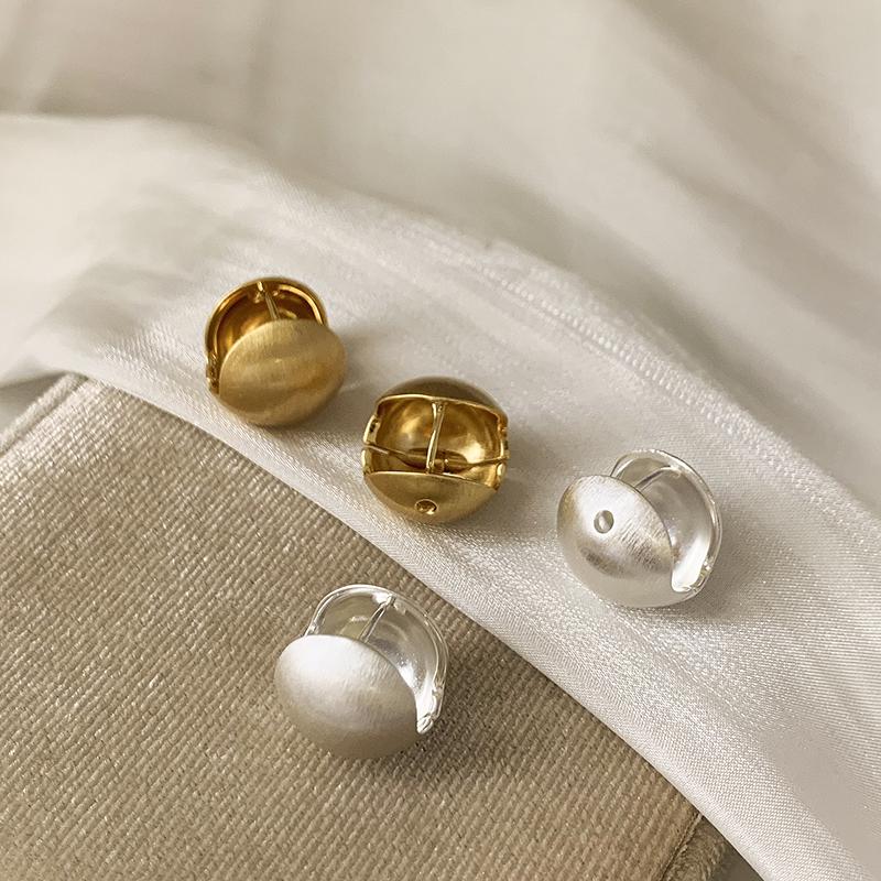 Vintage Exaggerated French Hoop Earrings Luxurious High-End Feel Matte Gold Color Beans Banquet Jewelry Gifts