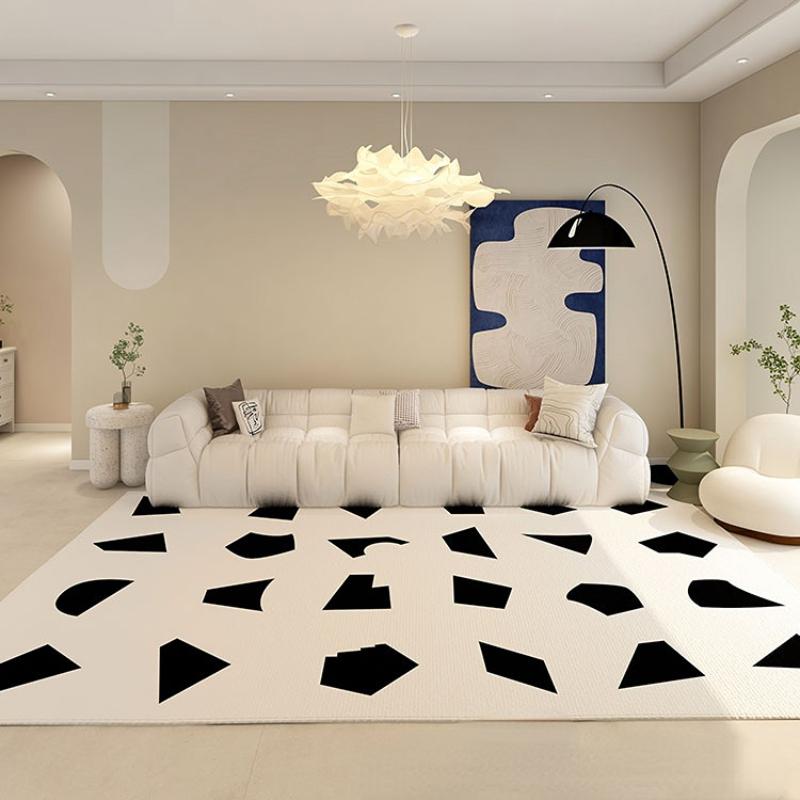 Modern Minimalist Carpets for Living Room Black White Contrast Bedroom Decor Rug Home Washable Carpet Large Area Washable Mat
