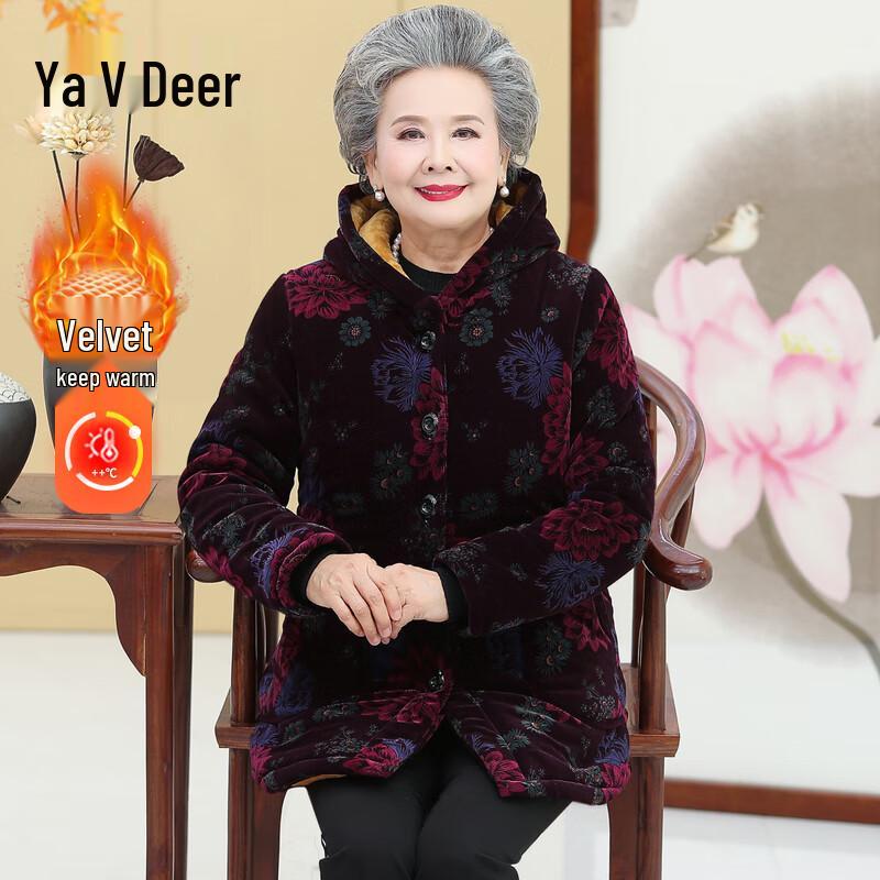 

Yalu Women s Plush Lined Winter Cotton Coat 3XL