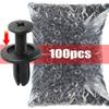 100 st 8 mm plastnitar Fästelement Skruv bilstötfångare svart nit bilfästklämmor för Toyota Focus Kia Nissan Yamaha