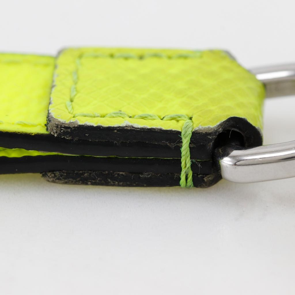 LOUIS VUITTON Keychain Slim Dragonne key ring M01189 Taigalama yellow Monogram canvas/Taiga unisex Used