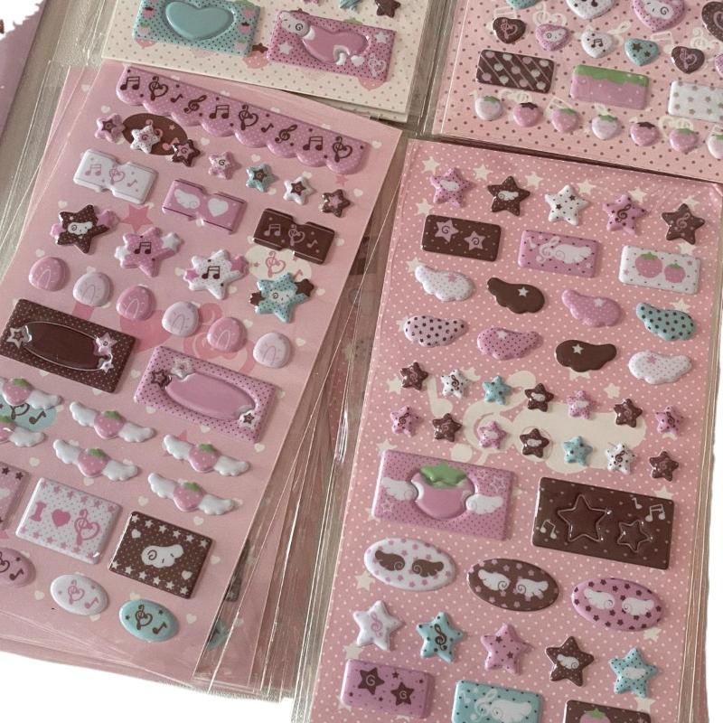 Cute Bubble Wings Y2K Sticker For Phone Camera Luggage Journal Sticker Kawaii Decoration Sticker Gift