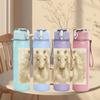 1PC White Horse Soft Portrait Art 750ml Color Plastic Sports Water Bottle Leakproof Flip Straw Lid Suitable for Sports Office Home Use