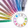 12 bucăți pix color metal 12 culori pix pentru vopsea bricolaj pix pentru semnătură cu cap moale și dur