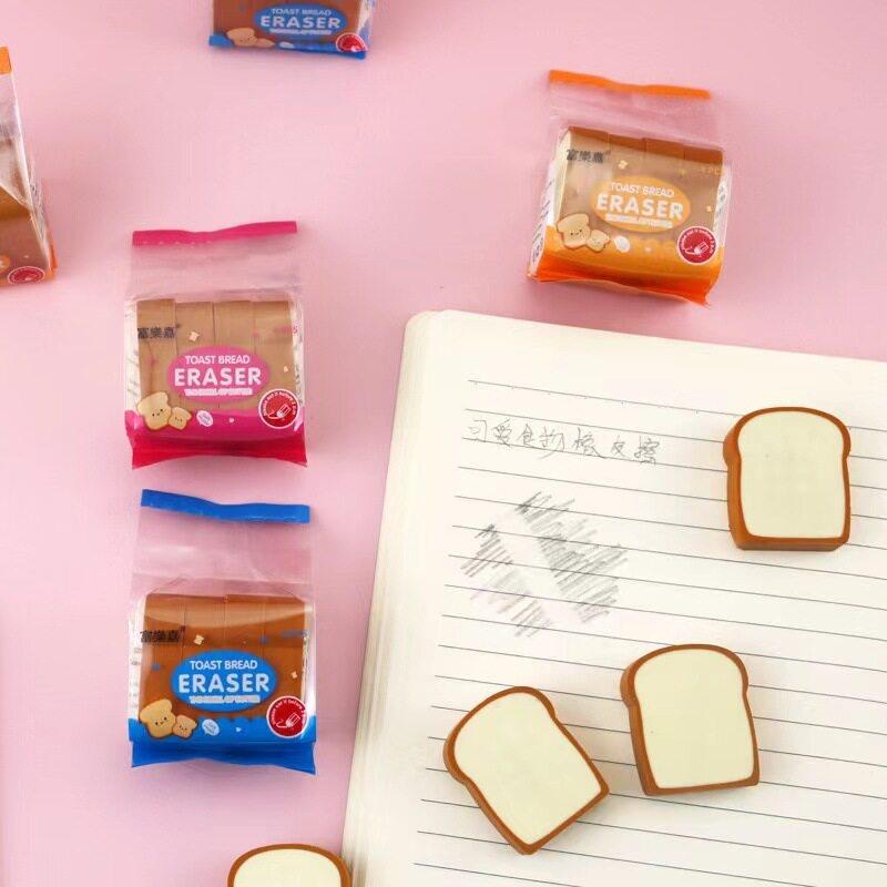 4ks/sada Student Eraser Toast Piece Roztomilá kreslená guma velké velikosti