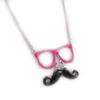 Les Trésors De Lily [J8990] - Designer-Halskette 'Moustache' rosa schwarz