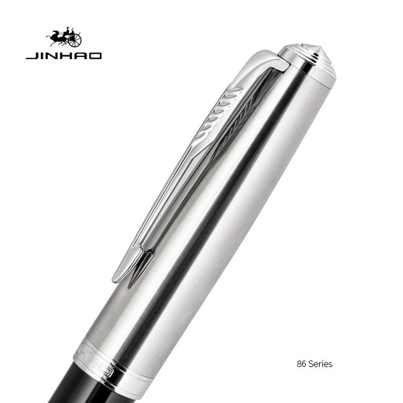 Jinhao 86 Classic Retro Fountain Pen Balanced Weight Silver Arrow Clip Extra Fine Nib Office School Daily Writing