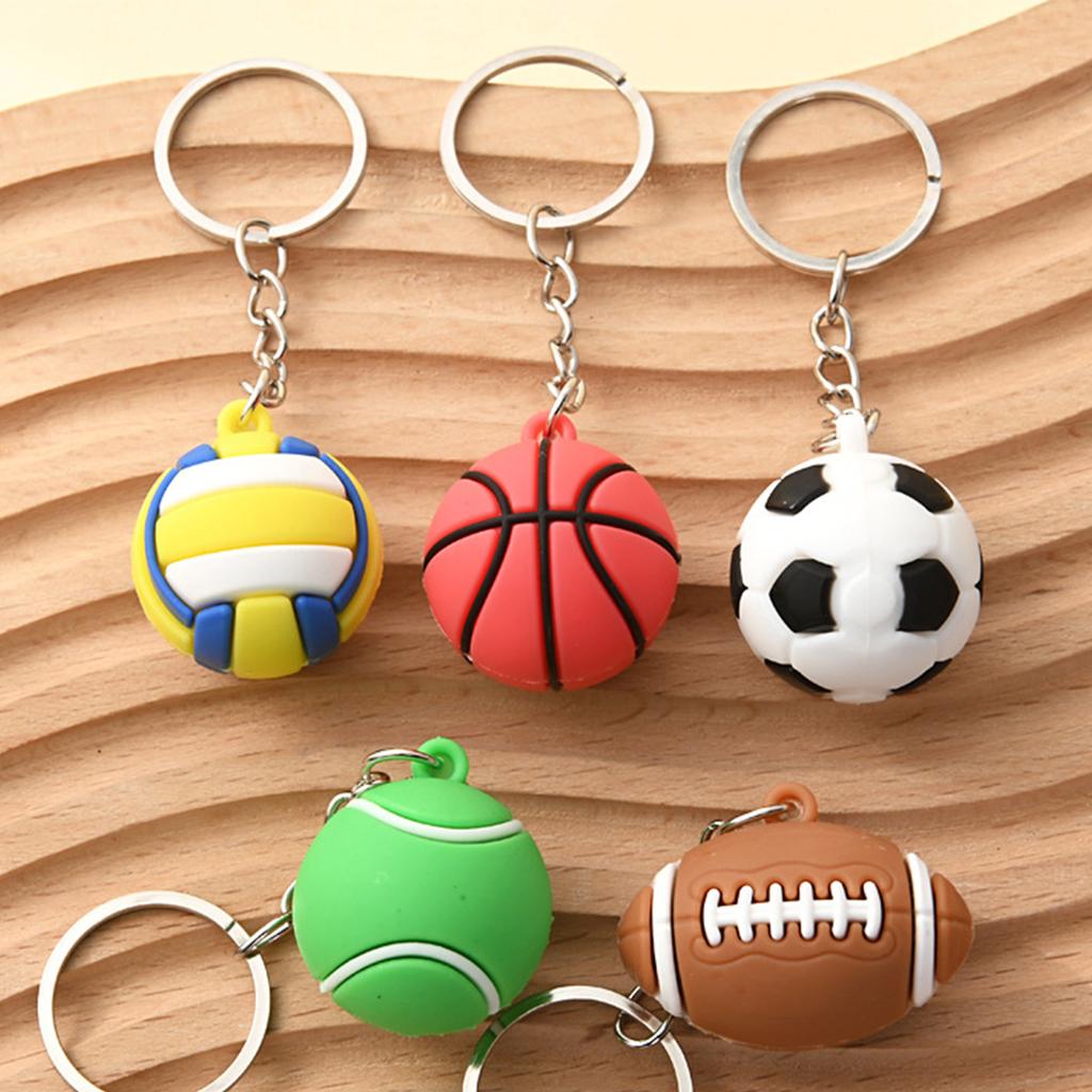 Volleyball Key Chains with Simulated Designs Small Volleyball Pendant Suitable for Sports Fan and Party Supplies