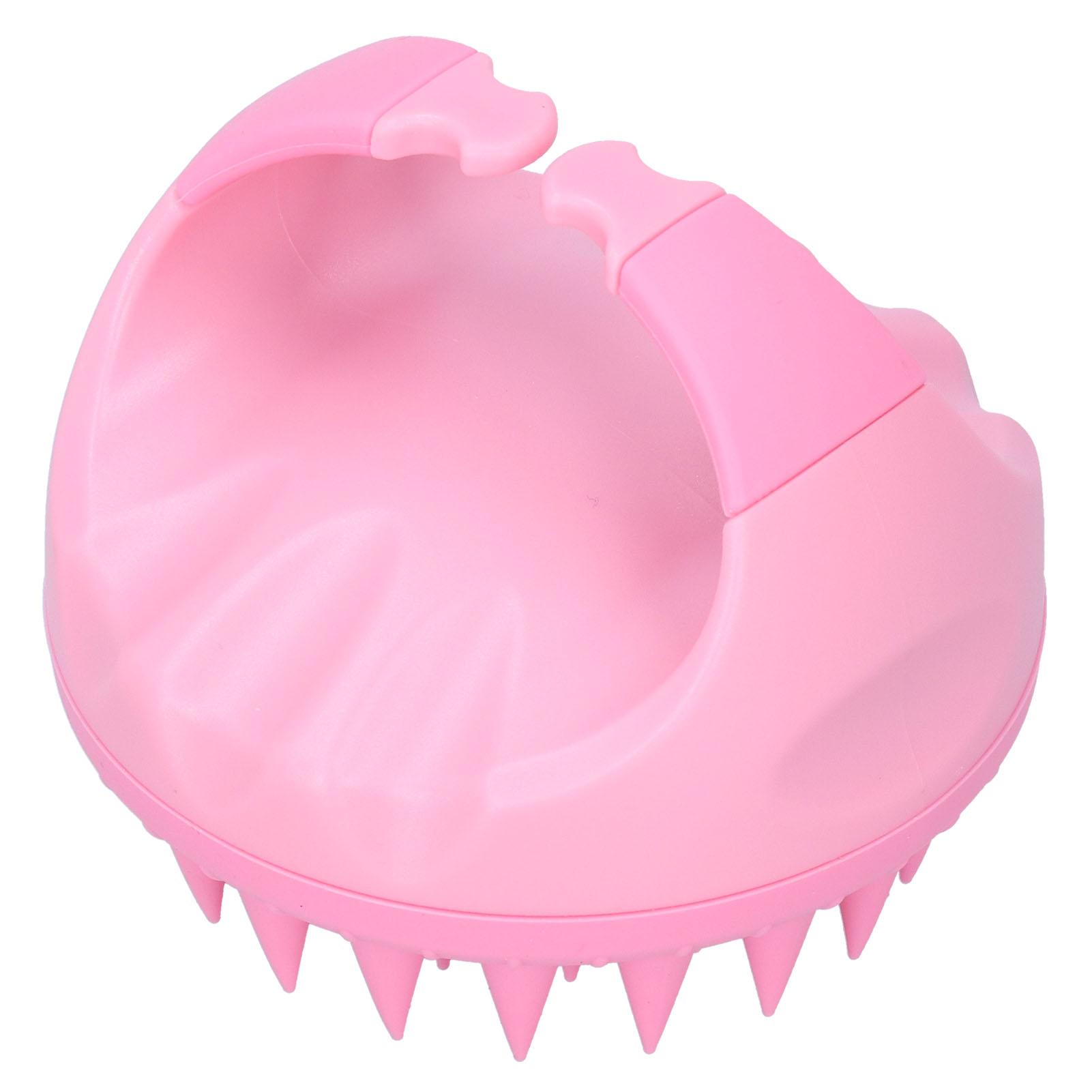 

Многофункциональный массажер для кожи головы, щетка для массажа и очищения от перхоти, шампунь для мытья волос, розовый розовый