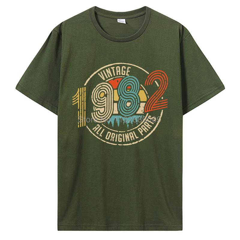 Vintage 1974 1962 1974 1982 All Original Parts Birthday Gifts Men T-Shirt Funny Tees Cotton T Shirt  Harajuku Streetwear