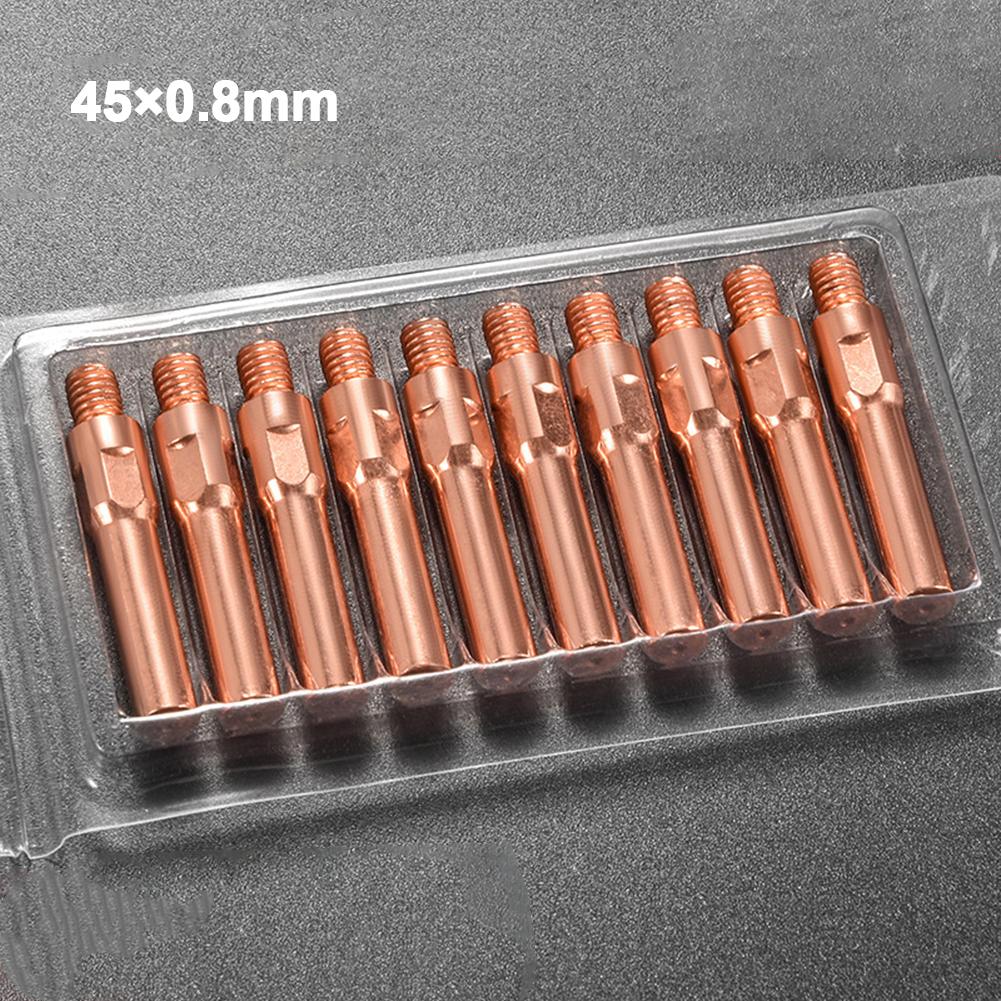 10pcs 0.8/1.0/1.2/1.4mm Conductive Tips Replacement Parts For Welding Machine Accessories Smooth Wire Feeding