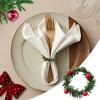 6pcs PVC Napkin Holder with Red Berry Napkin Buckle Christmas Pine Needle Napkin Ring  Banquet