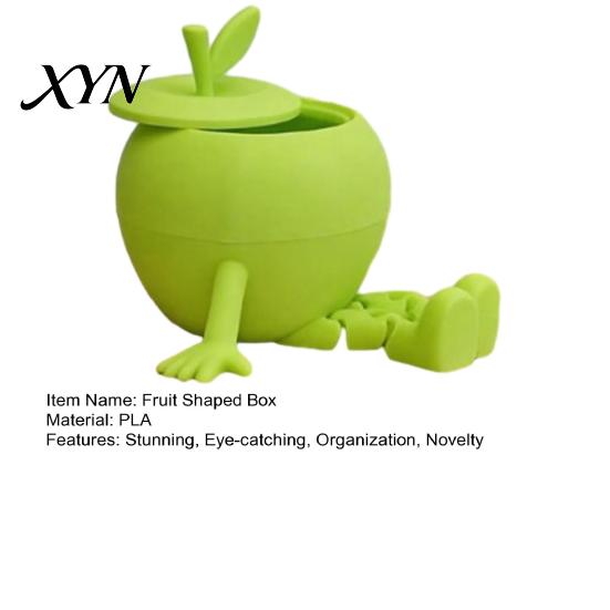 Smooth Edge Storage Container Small Fruit Shaped Container, 3D Printed Candy Items Playful Desk Accessory Box with Movable Joints for Office Desktop,