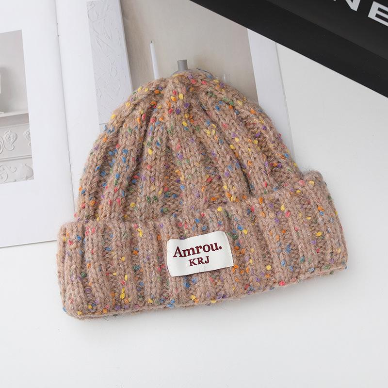 Hat Women's Autumn and Winter New Versatile Wool Hat Warm Ear Protection Windproof Knitted Hat Cold Hat