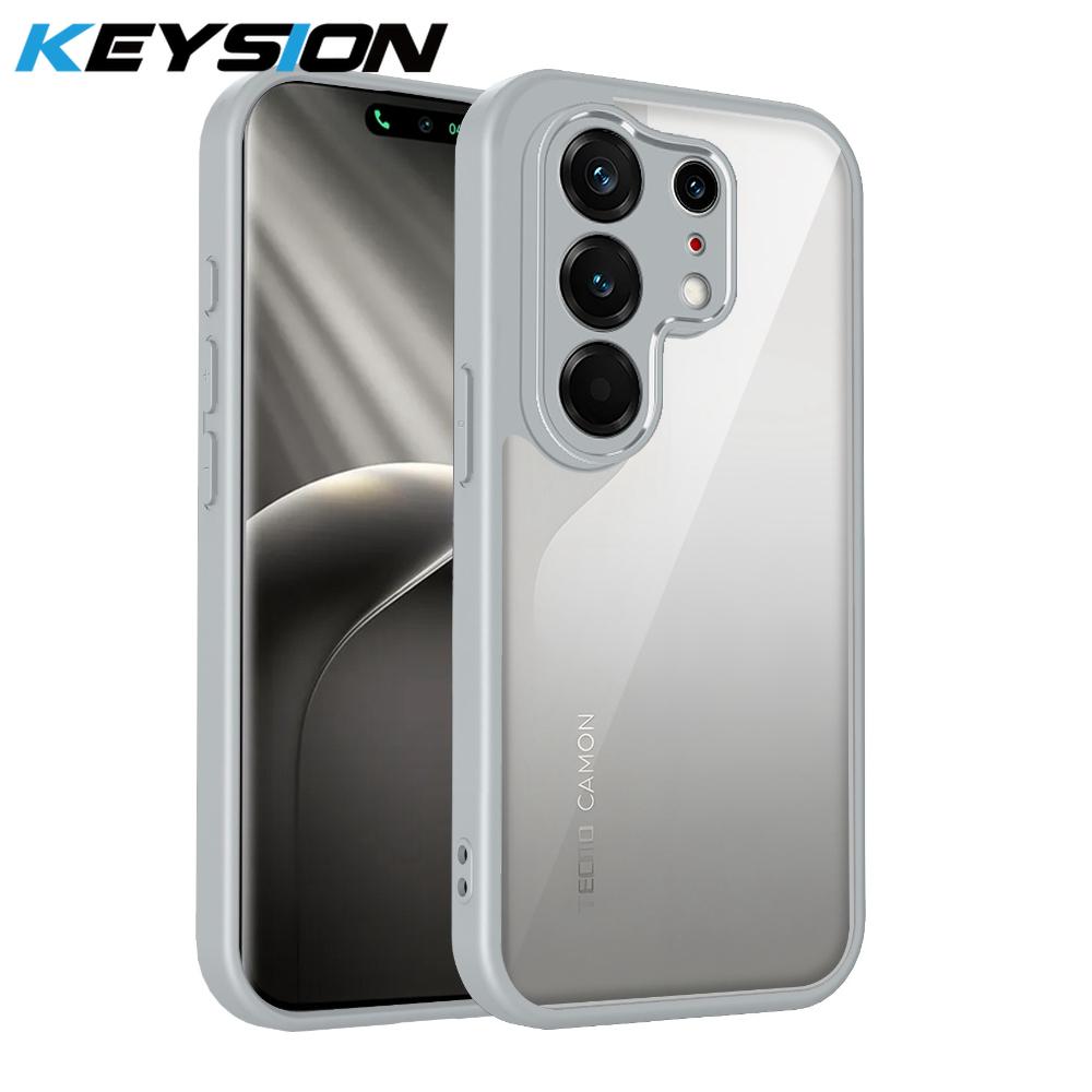 

KEYSION Transparent Phone Case for TECNO Camon 50 Ultra 5G Silicone+PC HD Clear Shockproof Phone Cover for CAMON 50 50 Pro 4G 5G for Camon 50 Ultra 5G сірий