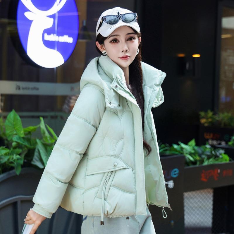 

Женская зимняя новая модная универсальная одежда на толстом пуху и хлопковой подкладке, короткие свободные куртки с капюшоном на хлопковой подкладке, тренд 3XL (145-80kg) светло-зеленый