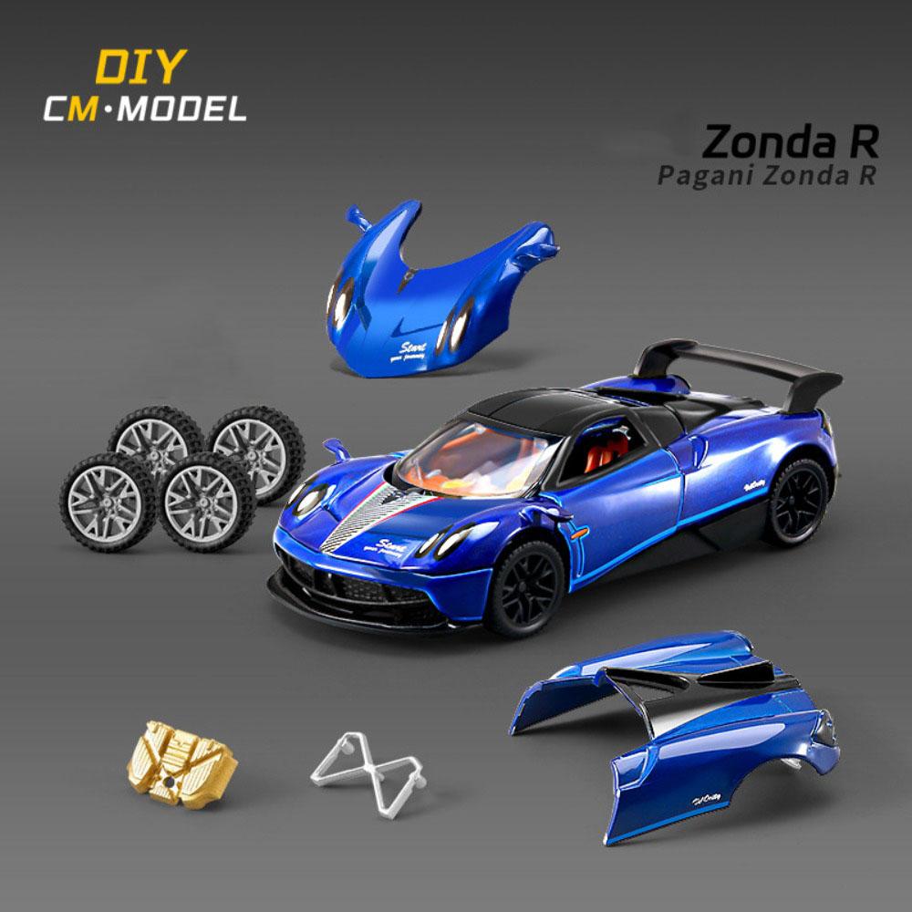 1:43 Alloy AE86 Pagani Zonda R Model Cars Diecast Toys Quick Release Wheel Hub Soft Rubber Tire Miniature Vehicle for Boys Gifts