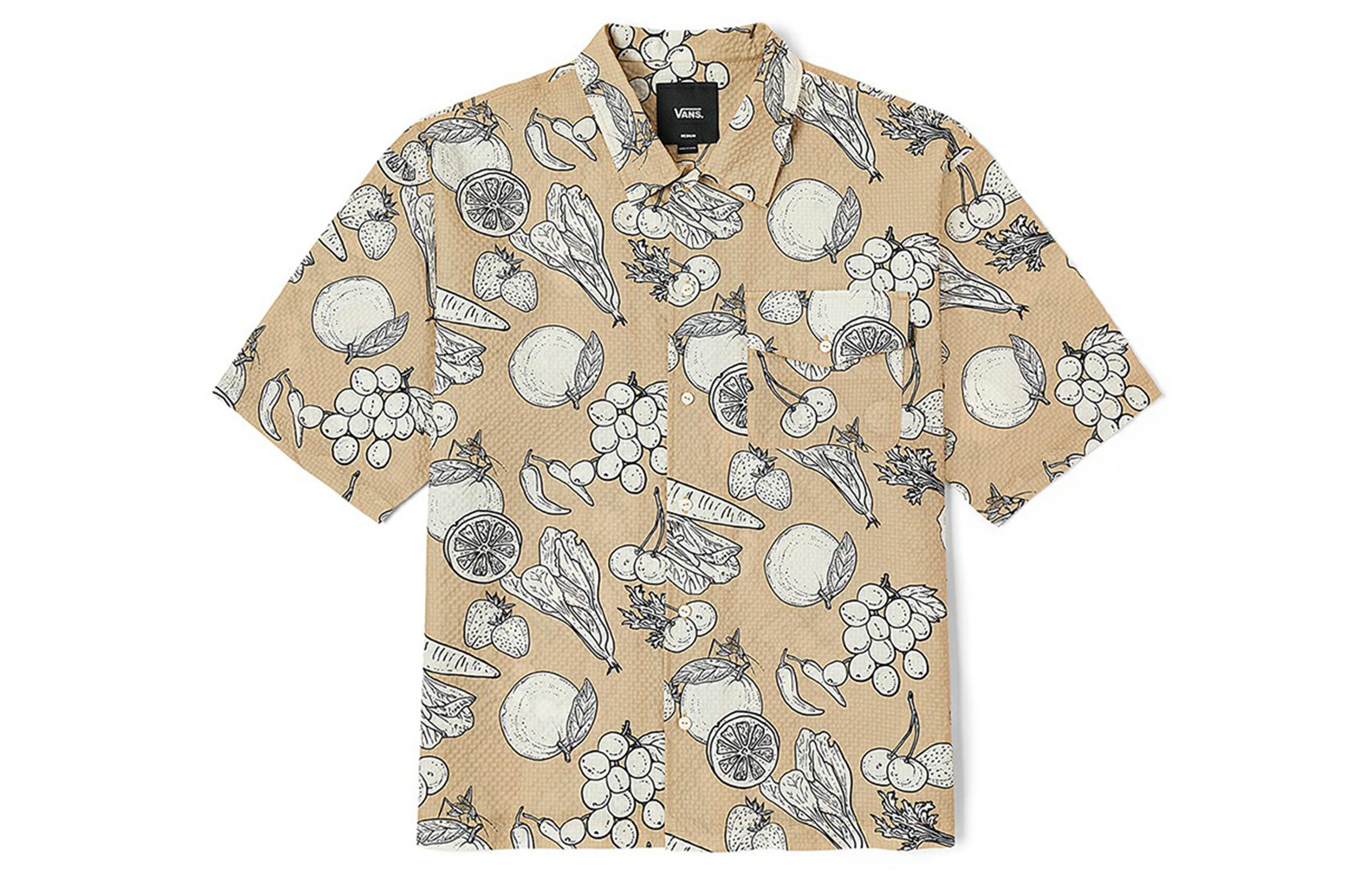 Vans Spring Break Fruits Shirt Unisex Khaki VN0008XNBTM S