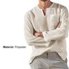 Spring Autumn Men Shirt Solid Color Loose Pocket Top Beach Shirt for Daily Wear