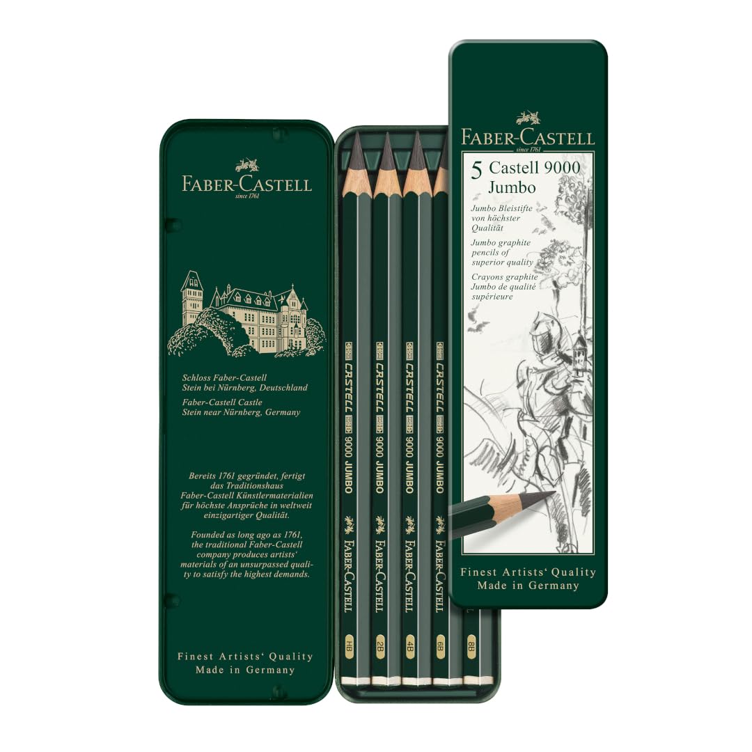 

Castell 9000 Jumbo 5 Твердость 119305 Японский черный карандаш Faber-Castell, Набор, [Оригинальный продукт], чёрный