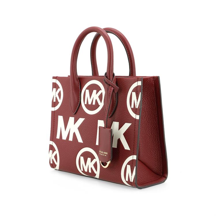 New MICHAEL KORS Mirella Leather Tote Bag, Shopping Bag, Handbag, Shoulder Bag, Crossbody Bag Small Women's Burgundy 35F3G7ZC5L-686