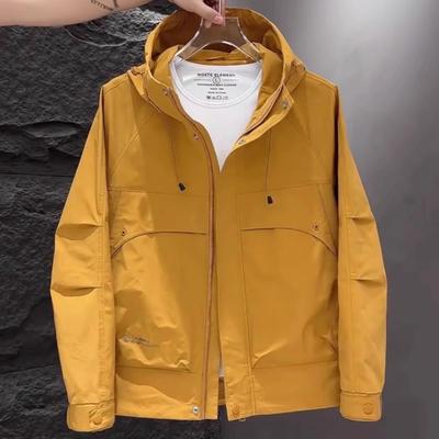 Spring And Autumn New Trendy Tooling Hooded Jacket Jacket Men'S Loose Versatile Outdoor Casual Windproof Jacket Top