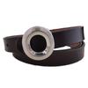 Ladies Slim Leather Waist Belt With Alloy Clasp For Modern Casual And Work Looks