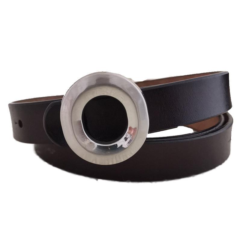 Ladies Slim Leather Waist Belt With Alloy Clasp For Modern Casual And Work Looks