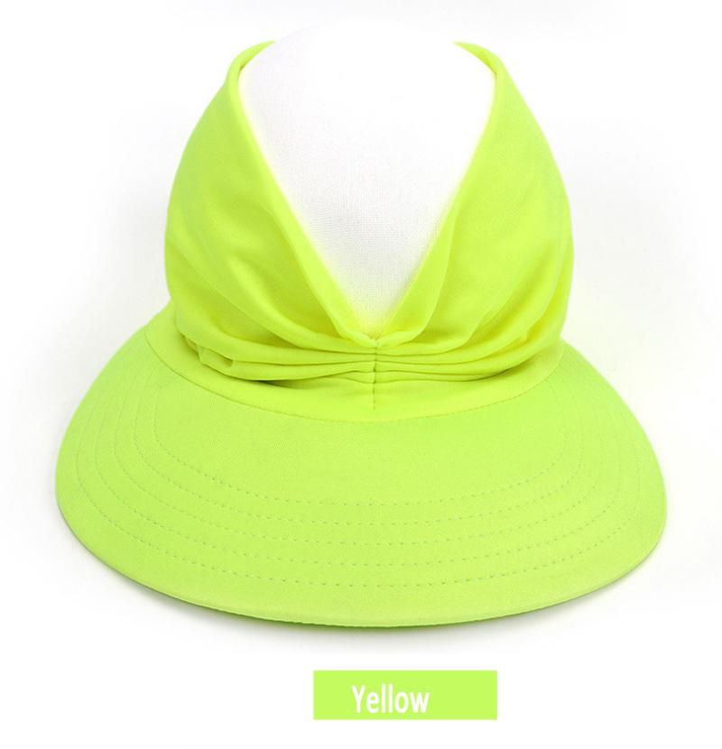 Damen Sommerhut Sonnenschirm Strand Freizeit Pferdeschwanz Kappe Hallow Top Outdoor Hut