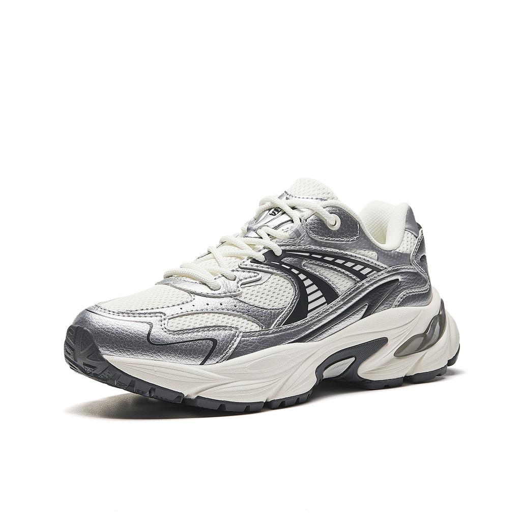 Anta AT802 Cushioning Height Increasing Abrasion Resistant Casual Shoes Women's Ivory White/Silver/Castle Gray 922618882-3