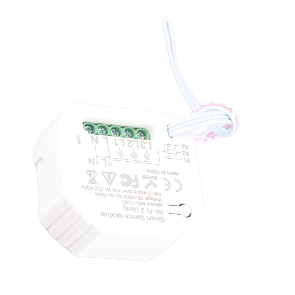 Smart Lichtschalter Modul WiFi Heimlichtschalter Steuerung 3-fach Drahtlos Unterstützung Smart Speaker für