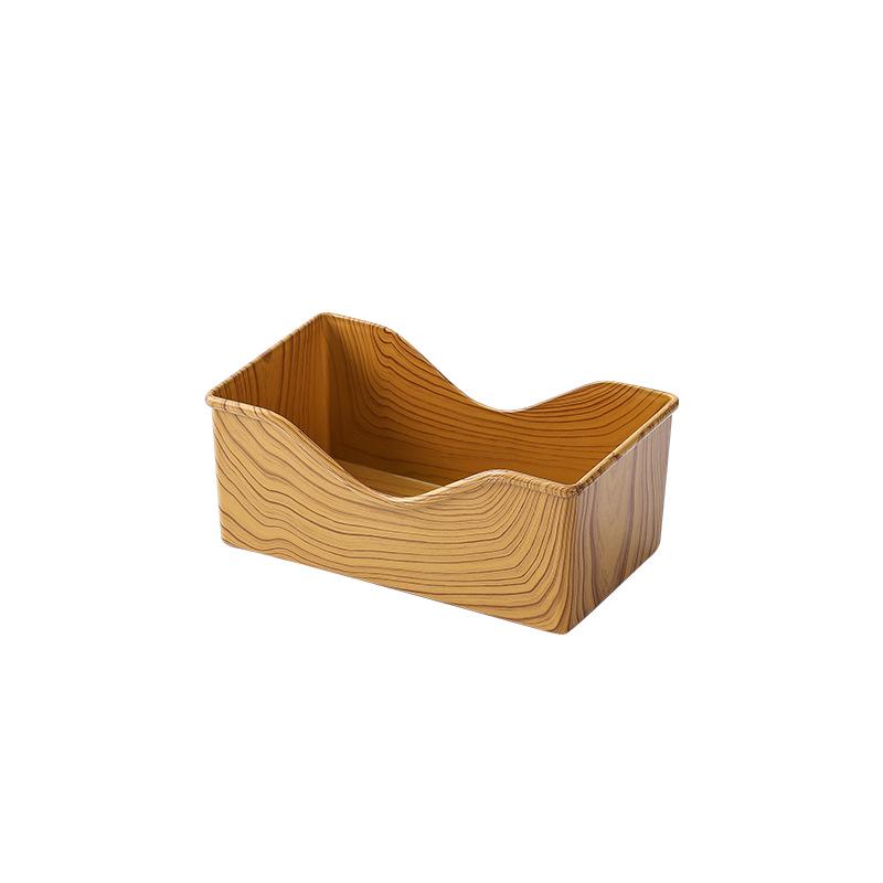 Chinese Melamine Wood Grain Square Snack Tray