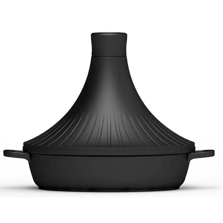 

2026 New Trendy Die Cast Aluminum Non Stick Granite Tagine Moroccan Cooking Pots Gas Induction Tajine 28cm Oven Safe Cookware чёрный