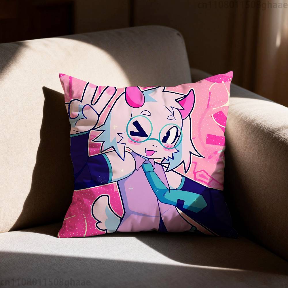 Deltarune Ralsei Game Pillow Case Antidustmite Pillowcase Invisible zipper silky short plush Sofa cushion cover