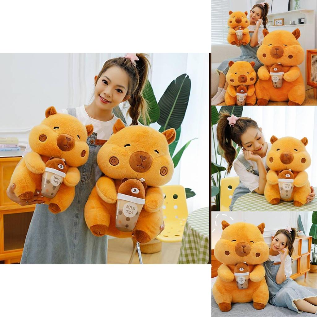 Adorable Q Version Capybara Plush Doll Soft And Cuddly Water Cup Design Gift For Kids