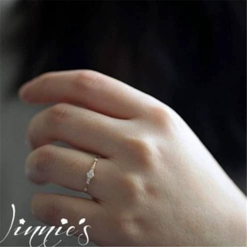 Simple Wedding Engagement Women Accessories Elegant Finger Jewelry Simple Exquisite Shiny Zircon Ring