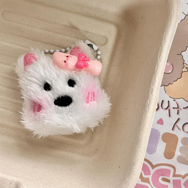 Kawaii šéfkuchař West Highland štěně klíčenka roztomilý kreslený plyšový přívěsek na klíče panenka plyšový držák na klíče taška přívěsek dekorace dárky pro páry