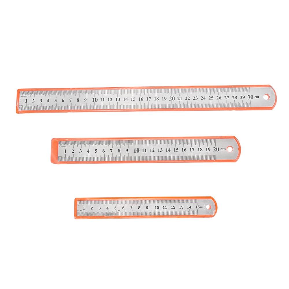 1 Stück 15/20/30 cm dickeres Edelstahl-Metalllineal, doppelseitiges Messperlen-Ketten-Schmuckmaß