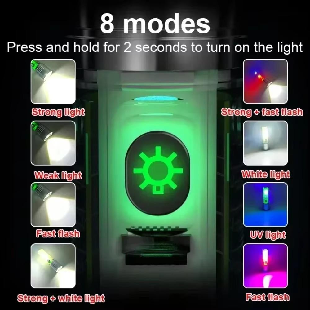 USB Wiederaufladbare LED Taschenlampe LED Mini Schlüsselanhänger Licht Multifunktionale Tragbare Taschenlampe Handlampe für Camping Spaziergang Angeln