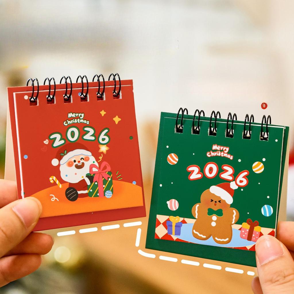 2026 Christmas Small Desk Calendar Ins Desktop Calendar Check-in Ornaments Cute Mini Desk Calendar Small Gifts Study Cute