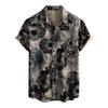 Men's Short Sleeved Shirt, Daily Fashion Printed Button Top, Chest Pocket Cardigan
