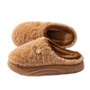 Fashion Chunky Platform Fluffy Fur Indoor Slippers Women 2025 Winter Warm Short Plush Non Slip Bedroom Slippers Cotton Home Shoes Size45