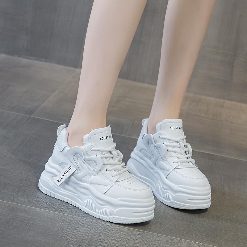 Leather Casual Shoes Ins Trendy Spring and Autumn New Muffin Platform Small College Style