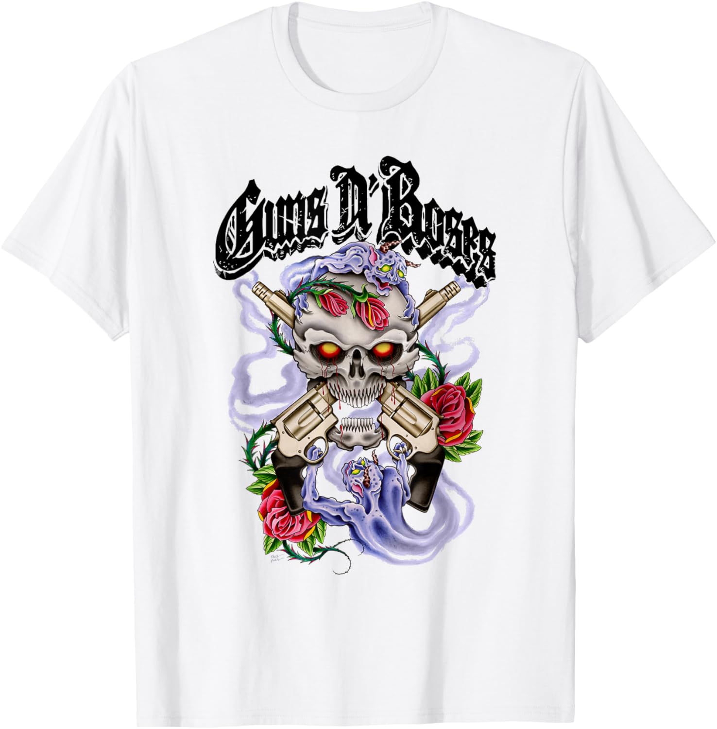 Guns N Roses Official Guns N Demons Purple Smoke T-Shirt S