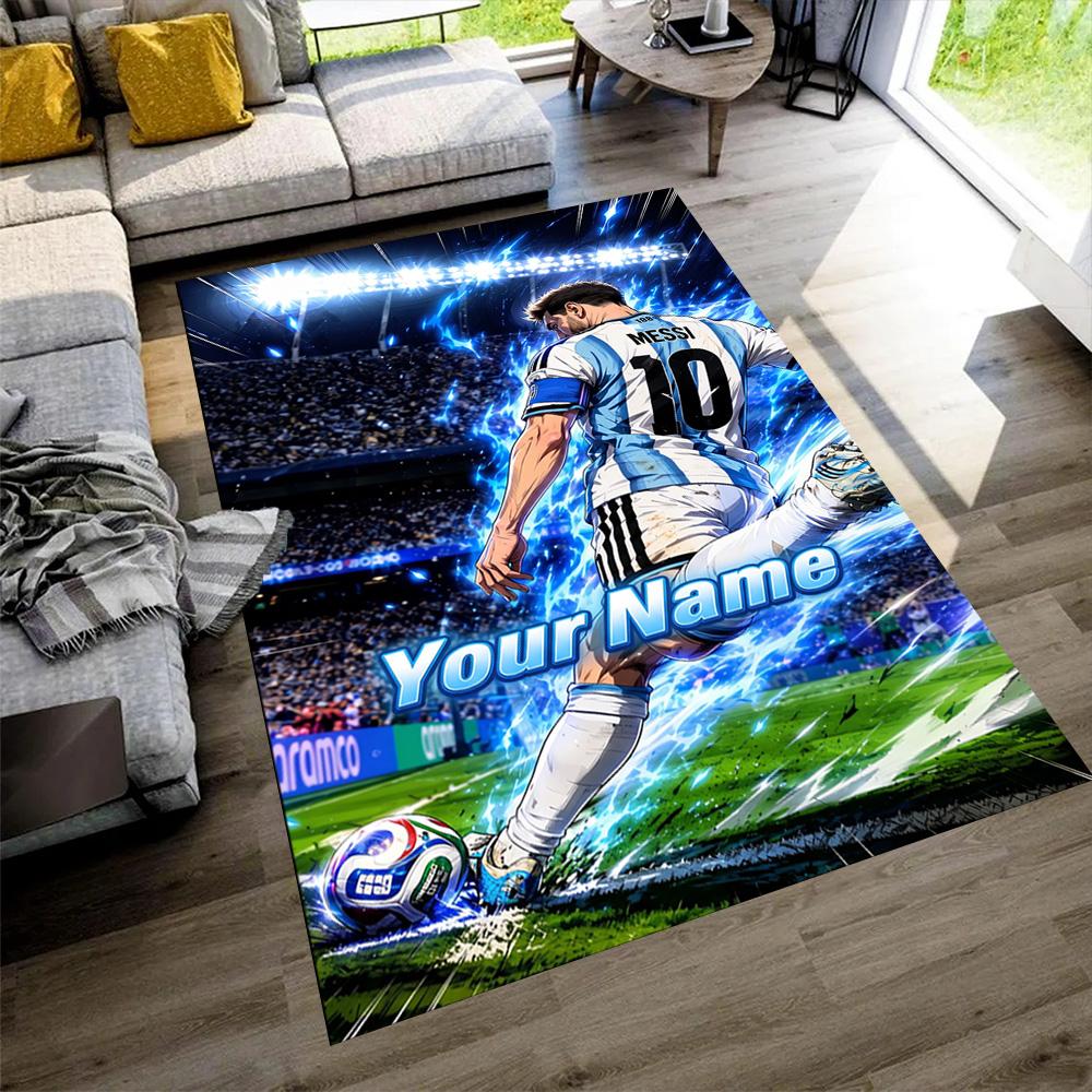 Messi Customizable Name Carpet Perfect for Outdoor Dormitory Game Room Dining Room Antislip Carpet Decorate Offices Gift for Festivals