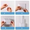Floor And Wall Mount Toilet Brush No Drill Installation Plastic Bathroom Cleaning Tool With Holder For Home Use
