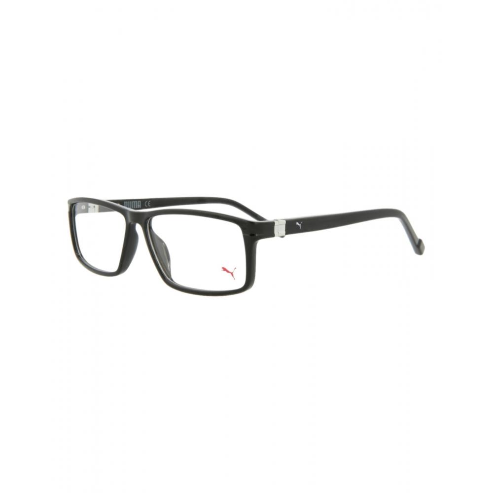 Puma Square Frame Injection Optical Frames Black Black Transparent