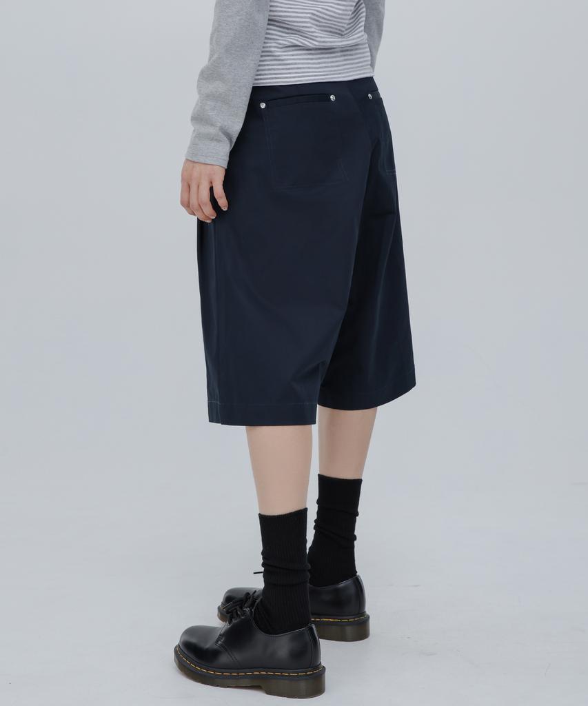 CHICKS Bermuda Wide Cotton Pants Navy